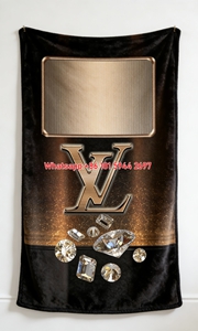 LV Rose Gold Diamond Blanket LV Luxe Crystal Throw IMG_3262